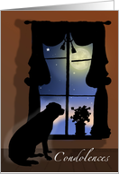 Labrador Retriever in Window Dog Pet Sympathy Vintage Silhouette card