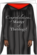 Master of Theology Graduation Congratulations Dark Skin card