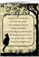 Male Kitty Cat Pet Sympathy Card Vintage Silhouette card