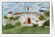 Santa Barbara Court House -Watercolor card