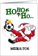 Soccer Missile-Toe Christmas card