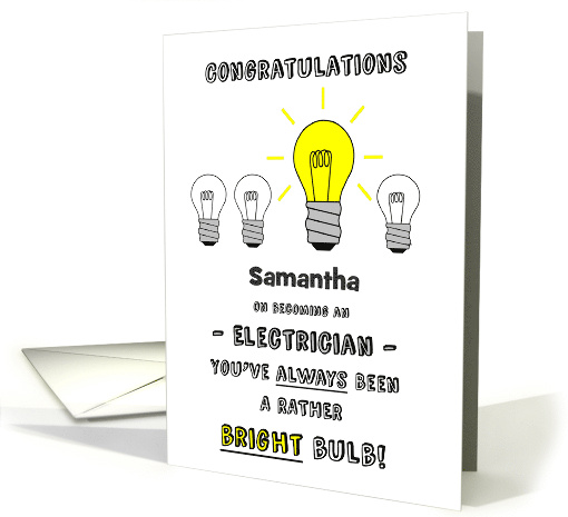 Personalized Congratulations on Becoming an Electrician card (1050131)