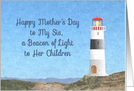 Happy Mother’s Day to My Sis Who is Beacon of Light to Her Children card