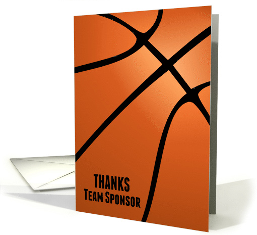 Thanks Basketball Team Sponsor with Elegant Bold Design card (1083388)