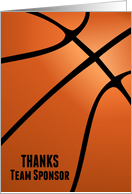 Thanks Basketball Team Sponsor with Elegant Bold Design card