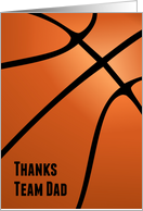 Thank You Basketball Team Dad with Artistic Basketball Design card