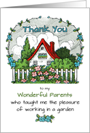 Thank You Parents for Teaching Me the Pleasure of Working in a Garden card