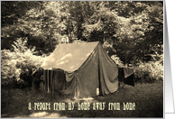 Camp Notes from Camper with Vintage Tent Photograph card