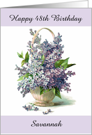 Personalized Happy Birthday with Custom Age and Gorgeous Lilacs card