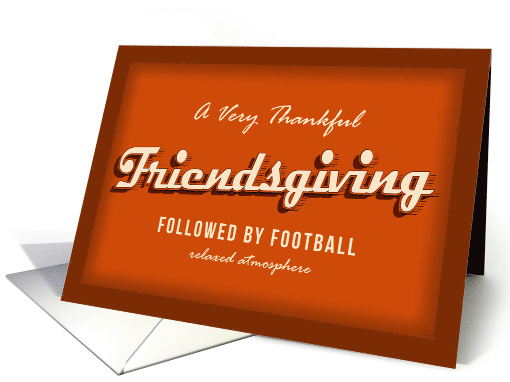 Friendsgiving Football Invitation in Retro Vintage Text Style card