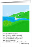 St. Patrick’s Day with Old Irish Blessing and Cheerful Seaside Art card