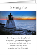 Thinking of You Ex-Girlfriend in Hospice with Beautiful Sunset Image card
