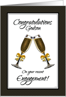 Congratulations Godson on Your Recent Engagement with Champagne Toast card