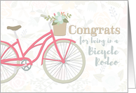 Congratulations for Being in Bicycle Rodeo with Pink Bicycle card