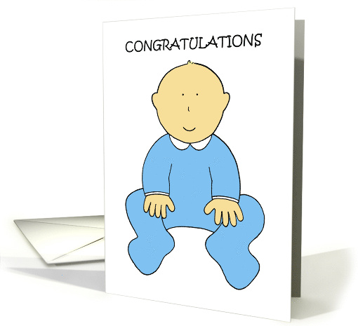 Congratulations on Birth of your Grandson Cute Cartoon Baby Boy card