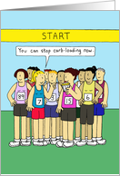 Start of Running Race Carbo Loading Cartoon Humor card