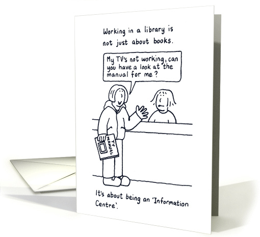 Librarian Happy Birthday Customer Services Cartoon Humor card