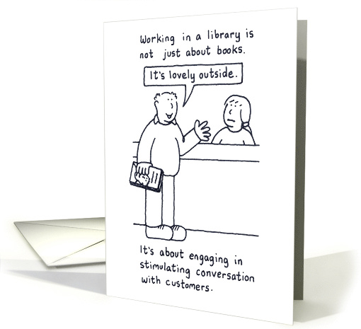 Librarian Birthday Customer Services Cartoon Humor card (1079222)