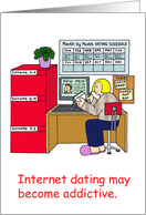 Internet Dating Good Luck Cartoon Humor for Her card