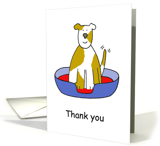 Thank You for Looking After the Dog Smiling Pup in a Basket card