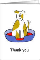 Thank You for Looking After the Dog Smiling Pup in a Basket card