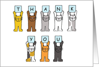 Thank You for Pet Sitter Cartoon Cats Humor card