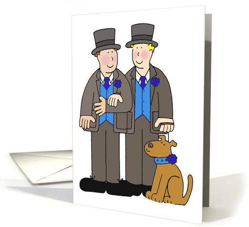 Two Cartoon Grooms and a Dog Civil Union or Wedding... (1159802)