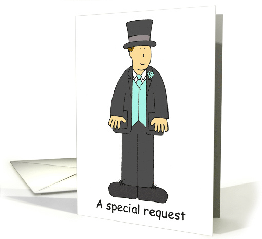 Be My Best Man Cartoon Man in Top Hat and Tails and Formal Suit card
