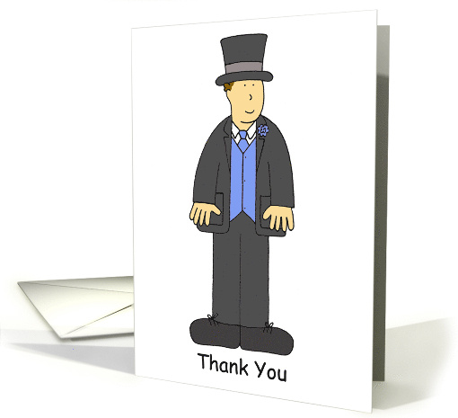 Thank You to Best Man at Our Wedding Cartoon Man in Formal Wear card