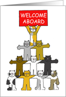 Welcome Aboard the Team Cartoon Cats card