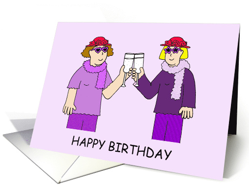 Funky Ladies in Red Hats Birthday Celebration Humor card (1219556)
