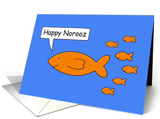 Happy Norooz Persian New Year Cartoon Talking Goldfish card (1228724)