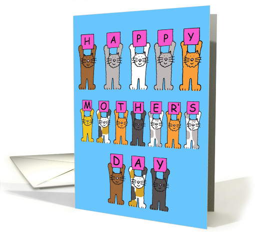 Happy Mother's Day Cute Cartoon Cats Holding Letters card (1237904)