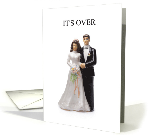 It's Over Separation Announcement Bride and Groom Cake Toppers card