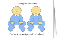 Congratulations You’re a Grandparent to Twin Boys Cute Babies card