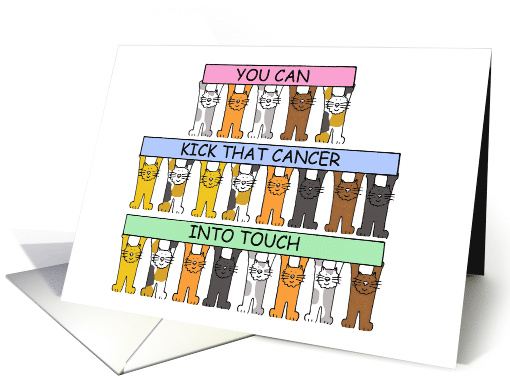 Cancer Encouragement, You Can Beat This, Cartoon Cats. card (1271862)