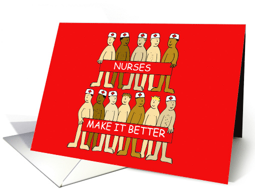 Nurses Make it Better Cartoon Naked Men Wishing You a... (1280646)