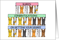Congratulations on Getting Your Degree to Personalize Any Name Cats card