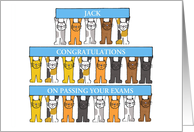 Cartoon Cats Holding Up Banners for Your Own Personalized Message card