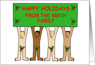 Customised Christmas card naked men with holly. card