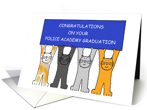 Congratulations on Police Academy Graduation Cartoon Cats card
