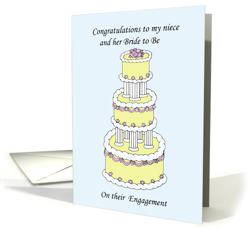 Congratulations Niece and Bride to Be on Engagement Stylish Cake card