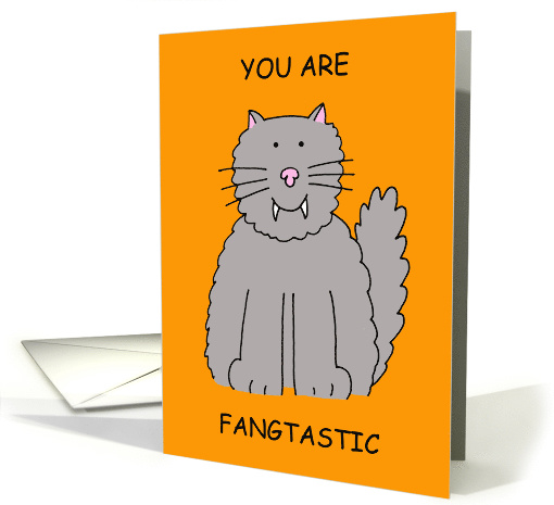 Happy Halloween Romantic Cartoon Cat You are Fangtastic card (1339796)