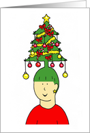 Happy Holidays from Hairstylist Christmas Tree Hairstyle Humor card