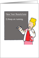 New Year Resolutions for Female Runner. card