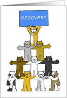 Recovery Encouragement on the Road to Good Health Cartoon Cats card