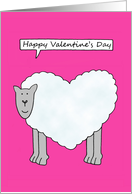Happy Valentine’s Day Heart Shaped Talking Cartoon Sheep card