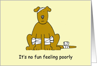 Get Well Soon for Dog Lover Cute Cartoon Puppy in Bandages card