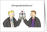 Congratulations Two Grooms Gay Male Wedding Civil Union Anniversary card
