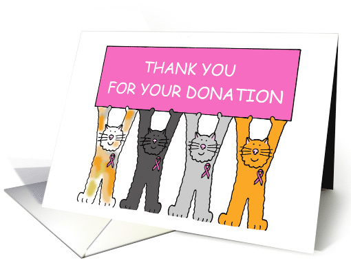 Thank You for Your Donation Cartoon Cats Breast Cancer... (1362954)